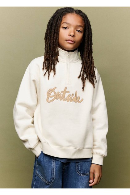 İşleme detaylı sweatshirt