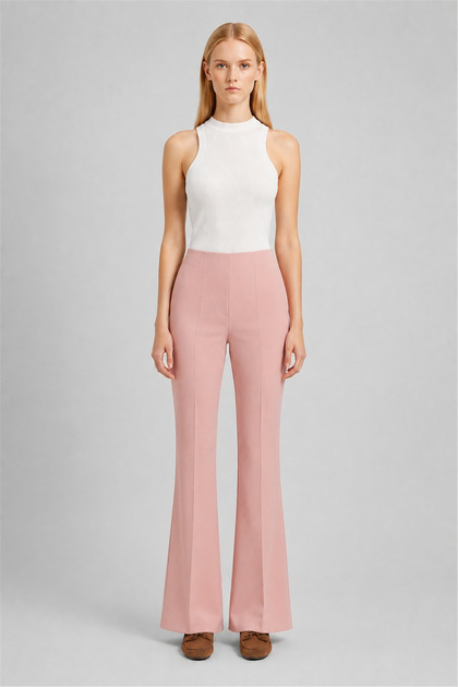 Pink High Waist Spanish Flare Pants