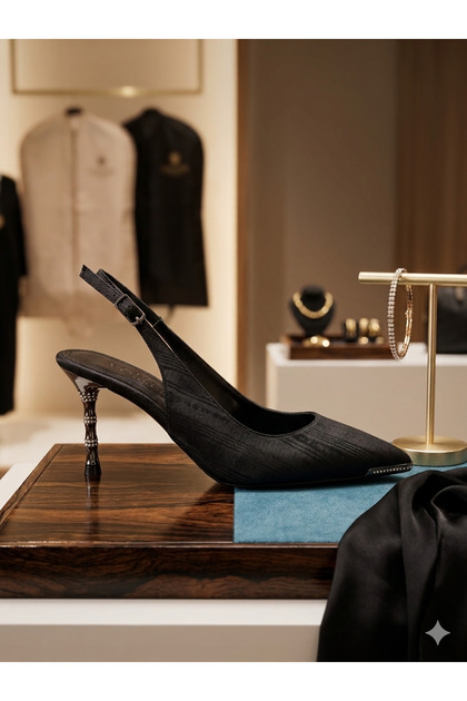 Black Women's Classic Heeled Shoes That Complete the Modern, Stylish, and Sophisticated Look. Imported Material Top Quality