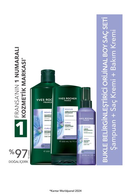 Bukle Belirginleştirici Orjinal Boy Saç Seti- Şampuan 300 ml & Saç Kremi 200 ml & Bakım Kremi 150ml