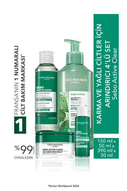 Yves Rocher Karma ve Yağlı Ciltler Arındırıcı 4'lü Set-Yıkama Jeli