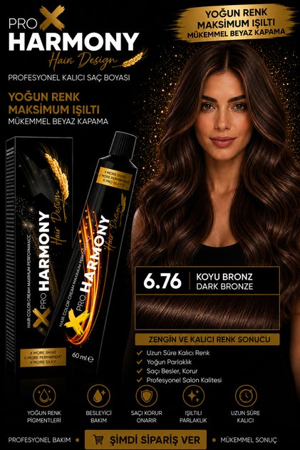 Tüp Boya 6.76 Dark Bronze Koyu Bronz Saç Boyası 60 ml