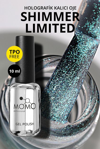 Shimmer Limited Holografik Kalıcı Oje SL04, Rakı Beyazı Turkuaz Yeşil Simli, 10 ml