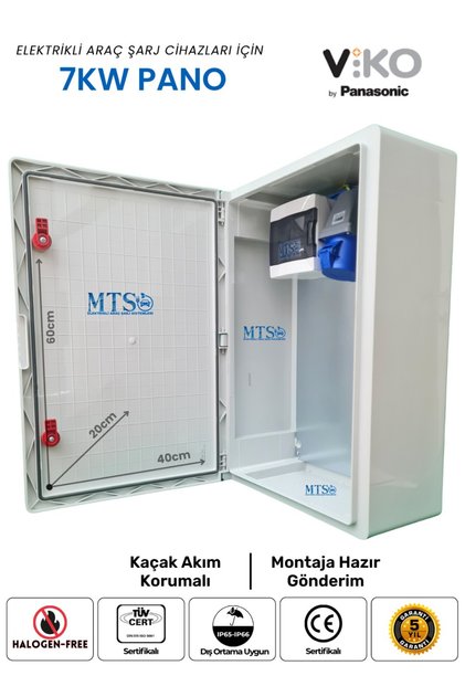 7 KW 60 40 20V’KO KOMBİNASYON PANOSU KUTUSU PANO ELEKTRİKLİ ARAÇ ŞARJ CİHAZI TESLA MAVİ ADAPTÖR