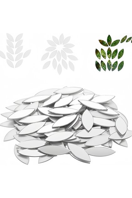 100pcs Silver 100pcs/200pcs Acrylic Shape Mirror Stickers Mosaic Bulk Self-adhesive DIY Craft Art