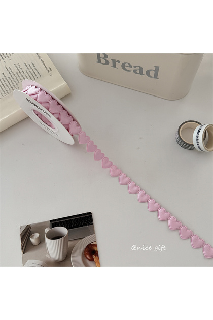 1pc Pink Valentine's Day Love Ribbon “Heart to Heart” Festive Flower Cake Decorated with Ribbons DIY