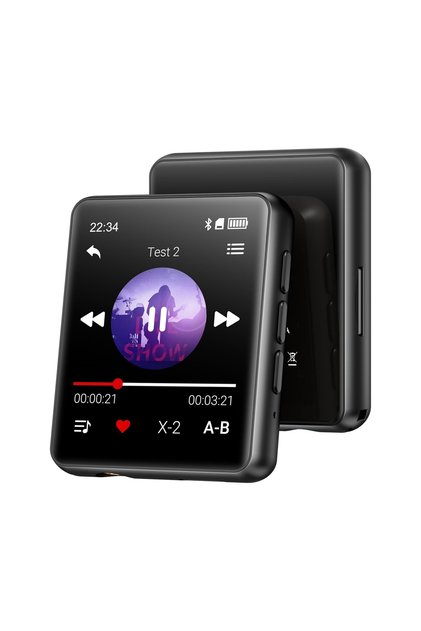 مشغل MP3 أسود بسعة 128 جيجابايت مزود بتقنية بلوتوث 5.4، مشغل موسيقى محمول بسعة 128 جيجابايت مع شاشة لمس كاملة مقاس 1.8 بوصة
