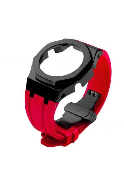 For GA2100 GAB2100 Black-red Modification Kit for Casioak GA2100 Mod Kits Metal Bezel Frame & Rubber