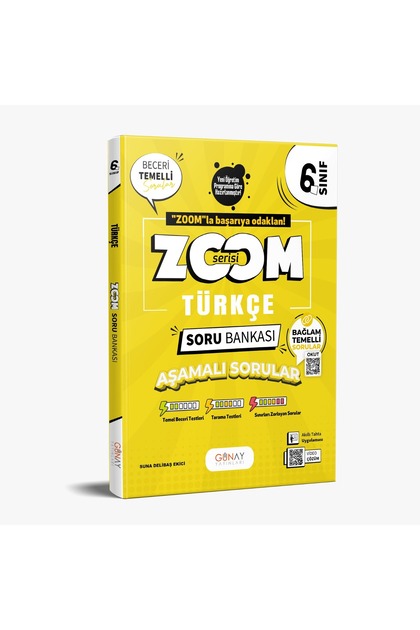 GÜNAY YAYINCILIK 6. SINIF ZOOM TÜRKÇE SORU BANKASI (GÜNCEL MÜFREDAT)