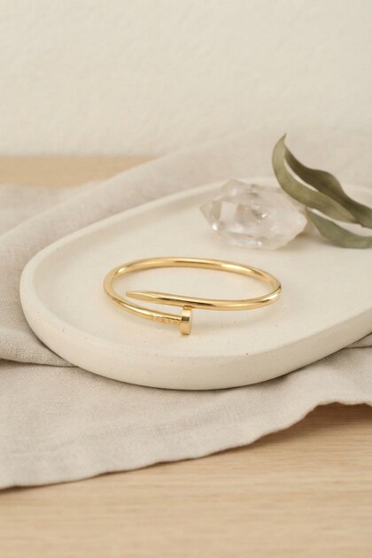 316L Steel Gold Color Nail Model Bracelet