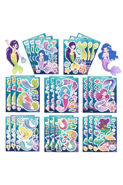 8PCS 8/16PCS Creative Mermaid Sticker Comfortable Skateboard Notebook Aesthetic Funny Handbook Stick