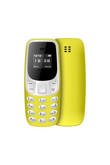 هاتف SERVO BM10 Mini المميز باللون الأصفر، بشريحتي اتصال، وضع الاستعداد المزدوج، اتصال صوتي، مشغل MP3 منخفض الإشعاع، واي فاي