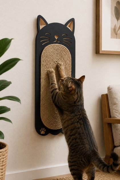 Zemin Ve Duvara Uyumlu Kedi Kulaklı Kedi Tırmalama Tahtası