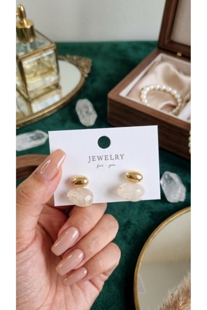Paslanmaz Çelik Gold Şık Vintage Trend Küpeler