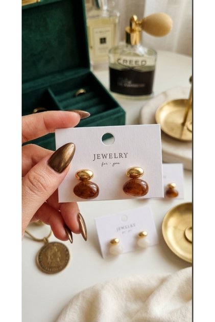Paslanmaz Çelik Gold Şık Vintage Trend Küpeler