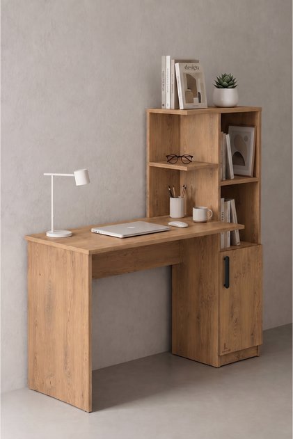Ders Çalışma Masası 90 CM Kitaplıklı Çalışma Masası Öğrenci Masası Ofis Çalışma Masası