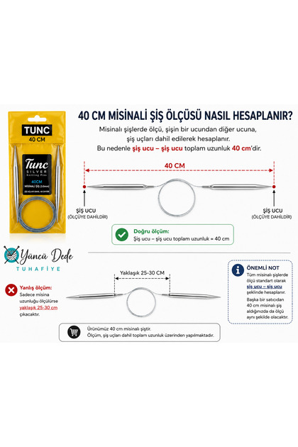 40 cm Çelik Telli Misinalı Şiş 4.5 NUMARA 40 cm (İKİ ŞİŞ ARASI ÖLÇÜ 40CM)