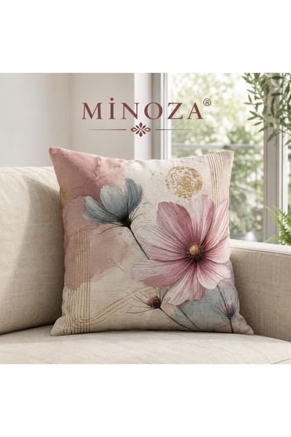 Digital Printed Decorative Throw Pillow Cover / Soft Floral Pattern