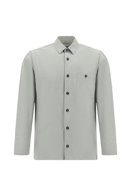 Long Sleeve Oversize Extra Comfortable Cut Patterned Sports Shirt