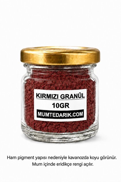 Kırmızı Granül Mum Boyası 10 Gr – Mum Yapımı İçin Güçlü Renklendirici