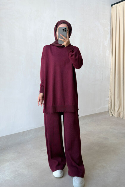Sparkling Mercerized Hijab Set of 2 - Burgundy