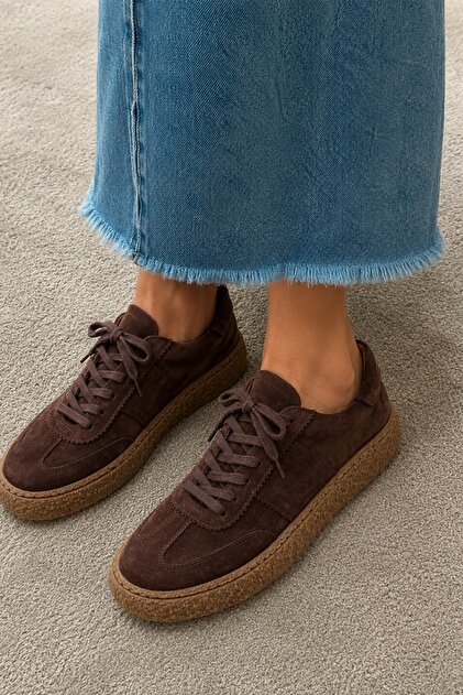 Kahverengi Süet Sneaker 25412