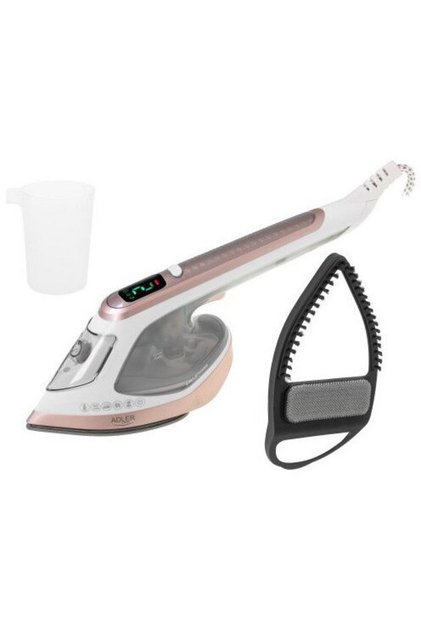 Fier de calcat cu aburi 2in1 AD 5044, 1800W, 180ml, 25g/min, Placa ceramica, Afisaj LED, Calcare verticala si orizontala, Alb/Bronz