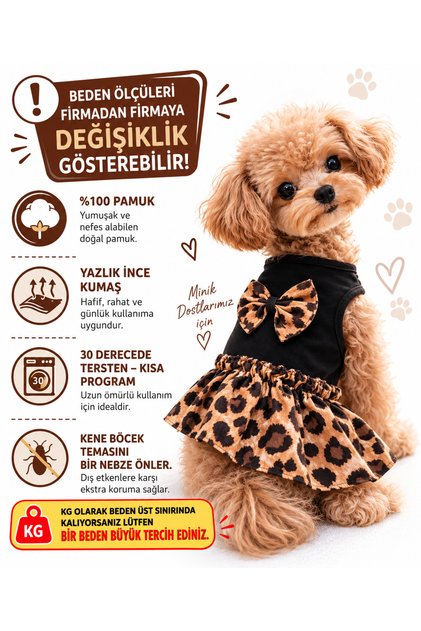 Small Breed Love Leopard Dog Dress Dog Outfit (1-10kg)