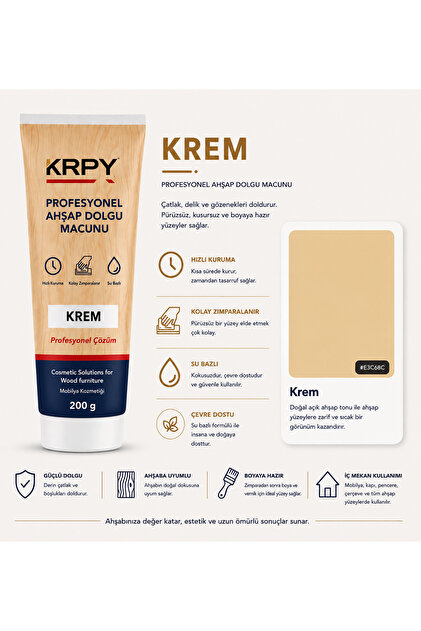 Krem Tamir Macunu Mobilya Ahşap Tamir Parke Macunu 200gr