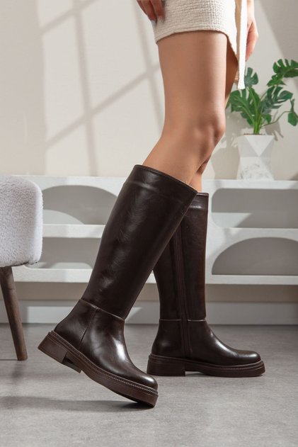 Serenza Leather Boots Brown