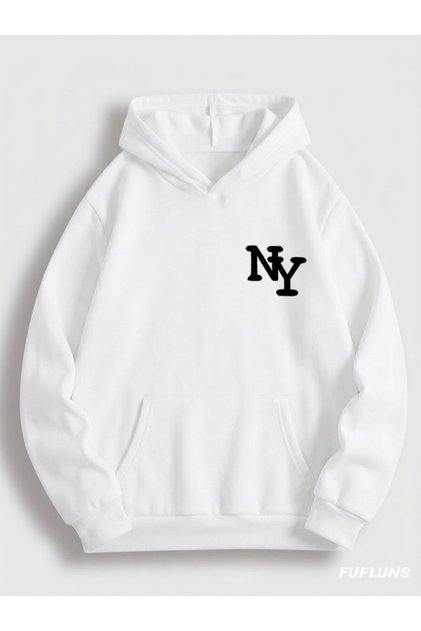 Ny Printed Oversized Unisex Hooded Sweatshirt