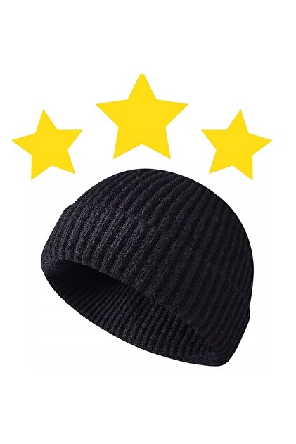 Standard Size Solid Color Short Beret Hipster Beret Skullcap Beret Leon Beret Hip Hop Beret (Black)