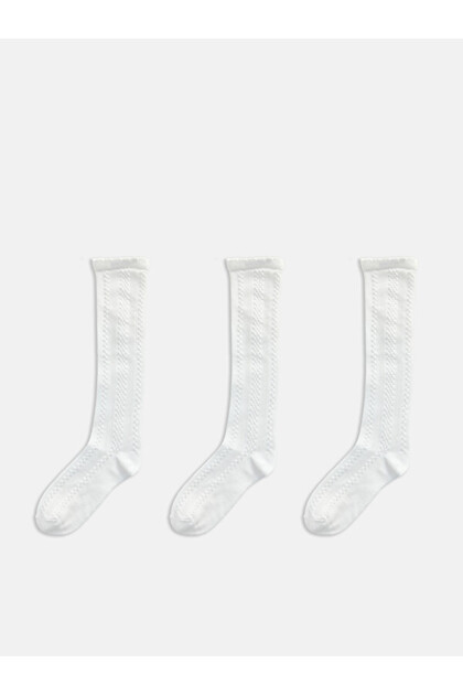 Esvab • Modern & Distinctive Embroidered Girls' Knee Socks, Pack of 2