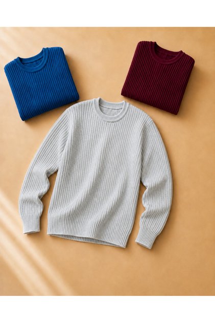3-Piece Advantage Pack Men's Crew Neck Knitwear Sweater Set
