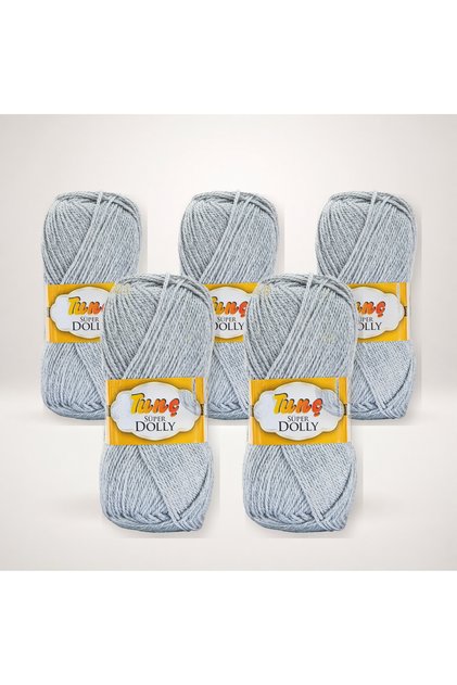 Super Dolly Booties Yarn 5-Pack 500 Gr - Light Gray 804
