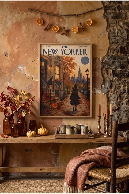İskandinav Sonbahar Temalı Ahşap Çerçeveli Tablo - Balkabağı Yaprak Ve Cosy Tasarımlı Modern Duvar Dekoru Hello Fall & Autumn Mutfak Salon Tablosu