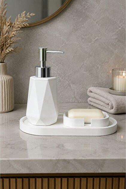 3 Parça Dekoratif Lüks Banyo Seti