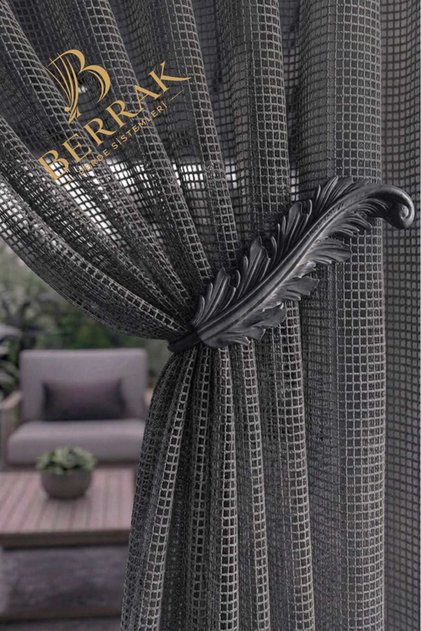 Linora File Fon perde Antrasit renk Pilesiz düz Ekstrafor Dikişli Yeni Trend Naturel Modern ve Estetik Görünümlü perde