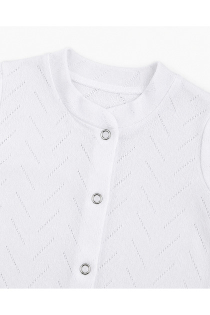 Kız Çocuk Beyaz Ajurlu Desenli %100 polyester Çıtçıtlı Hırka 1/2/3/4 YAŞ