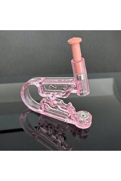 Set pistol pentru piercing urechi dintr-o singură piesă, cu cercei cu bile de oțel și pistol pentru piercing