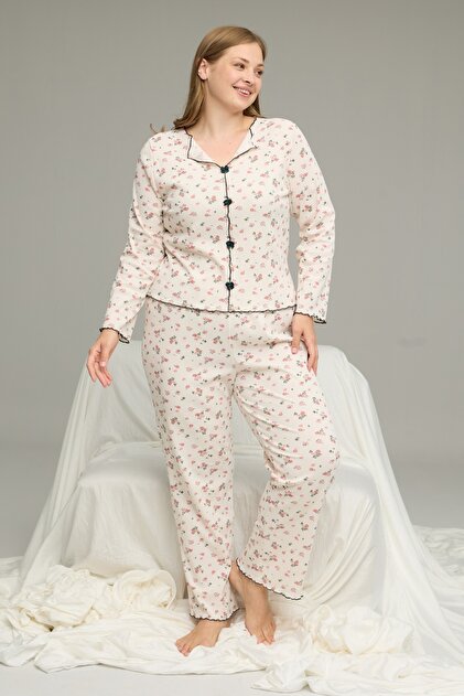 Πιτζάμα Plus Size "Siyah Inci" ROMANCE