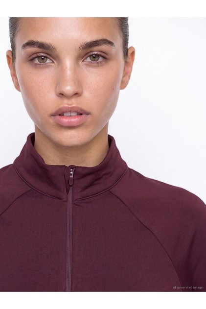 Uzg Store's Women's Sports Bodysuit with High Roba Collar and Finger Loop for Style Enthusiasts