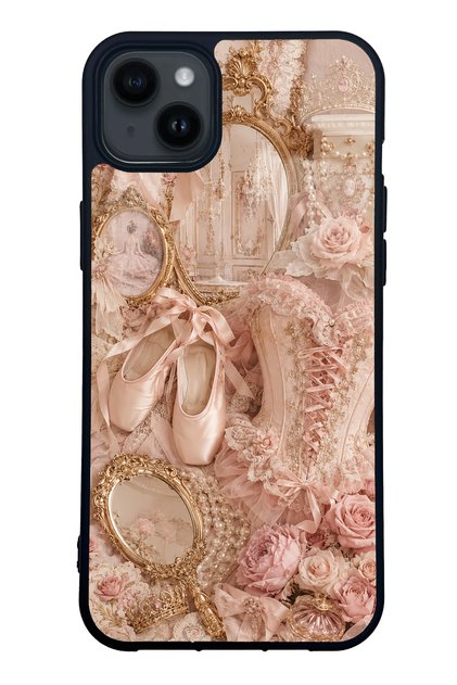 iPhone 14 Plus Glossy Phone Case with Royal Ballet Vanity Design