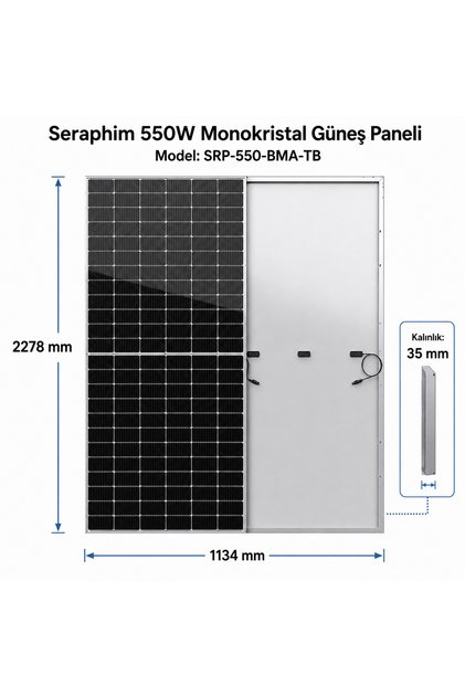 550W Monokristal Güneş Paneli SRP-550-BMA-TB Solar Panel