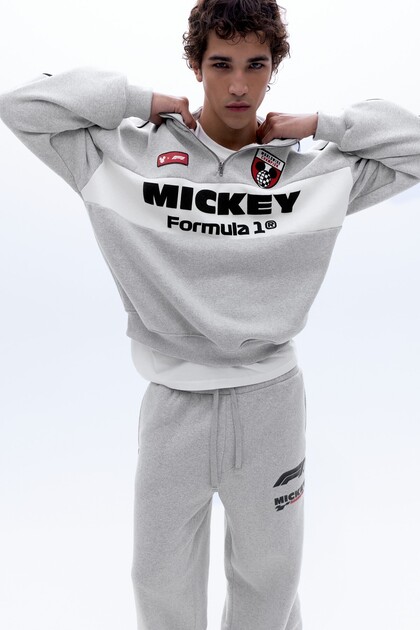 Disney x F1 fermuarlı yaka sweatshirt