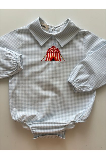 Handmade 100% Cotton Poplin Fabric Circus Themed Baby Shirt