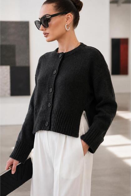 Women's Button Closure Knitwear Knitted Cardigan 265032 -