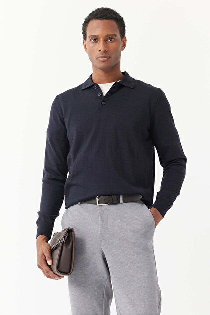 Men's Polo Neck Knitwear Sweater
