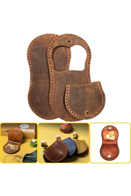 DIY Side Coin Leather Wallet Making Kit, DIY Handmade Wallet Card Holder Kit