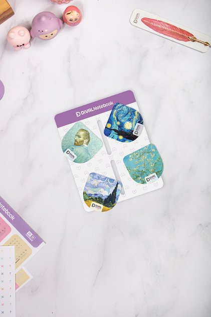 Magnetic book page marker set of 4 - van gogh series